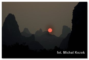 zachód słońca w Xianping
